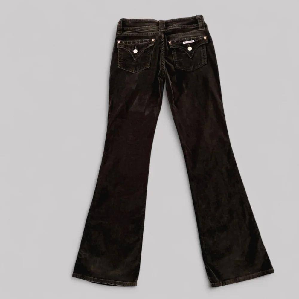 VTG Y2K Hudson Jeans Brown Velvet Low Rise Flare Pants Sz 29 - Picture 4 of 9